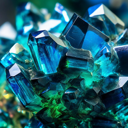 blue quartz semigem geode crystals geological mineral close up.の素材