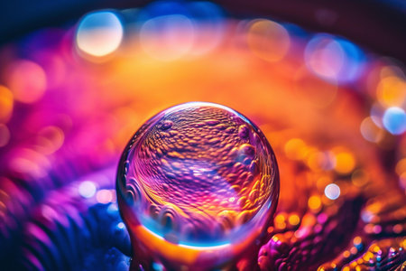 crystal ball with colorful bokeh background - abstract graphic designの素材