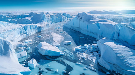 Icebergs in Glacier Lagoon, Ilulissat, Greenlandの素材