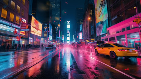 s Square, featured with Broadway Theaters and huge number of LED signs, is a symbol of New York City and the United States.の素材