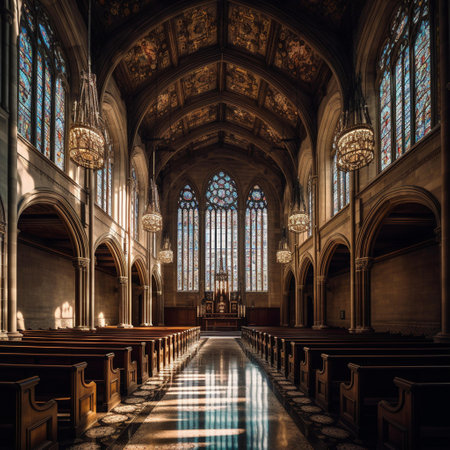 Interior of St Mary's Church in Edinburgh, Scotland.の素材