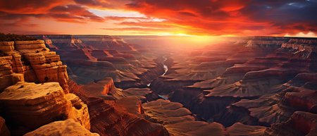 Sunset over Grand Canyon National Park, Arizona, United States.の素材