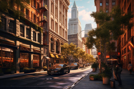 View of the streets of New York City.の素材