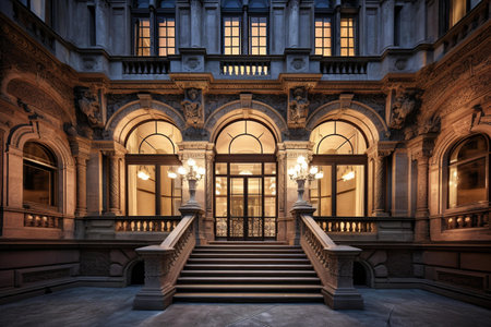 Historic building at night, London, England, United Kingdom.の素材