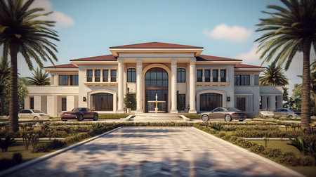 Luxury mansion in the tropics. Luxury house in the tropics.の素材