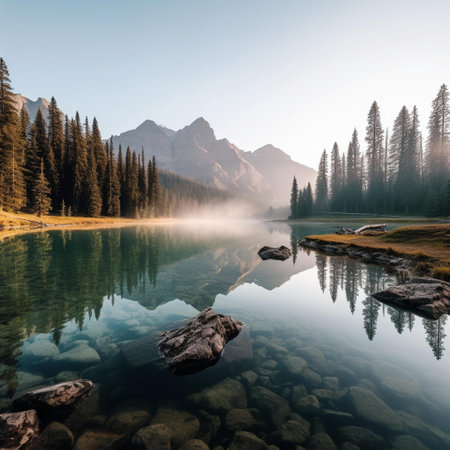 Foggy morning at Lake Misurina, Dolomites, Italyの素材
