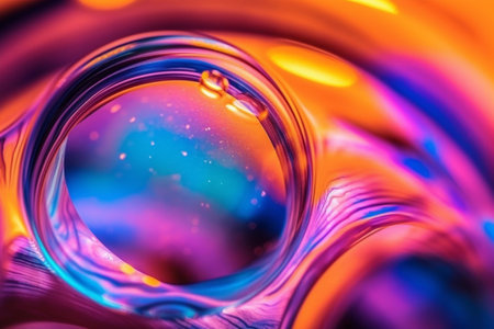 abstract colorful background with water droplets, close-up, macroの素材