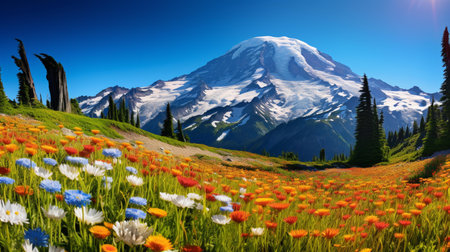 Mount Rainier National Park, Washington, United States of America.の素材