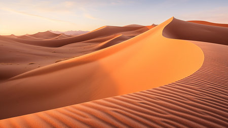 Sand dunes in the Sahara desert. Morocco. Africa. Sunset.の素材