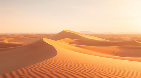 Sand dunes in the Sahara desert at sunset. 3d renderingの素材