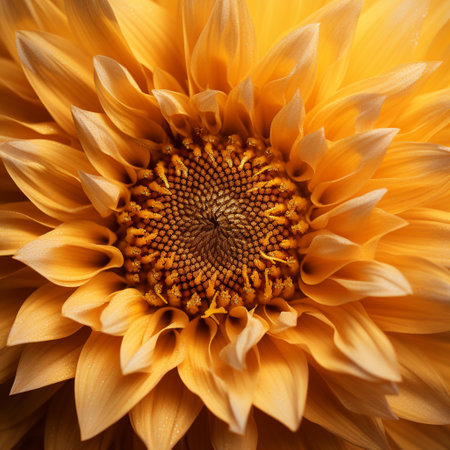 Close up of a yellow sunflower. Shallow depth of field.の素材