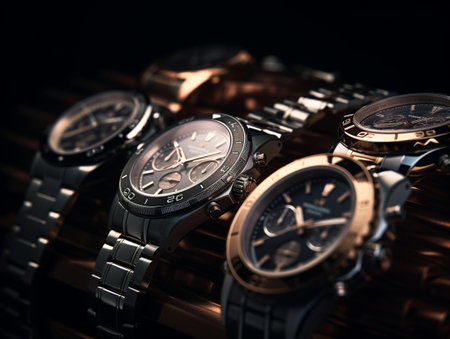 Luxury wrist watch closeup. Luxury wristwatch.の素材