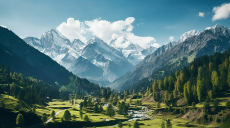 Beautiful mountain landscape in the Alps, Austria. Panorama.の素材