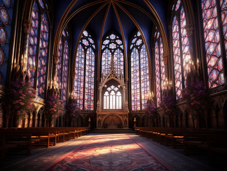 Interior of St Vitus Cathedral, Prague, Czech Republicの素材