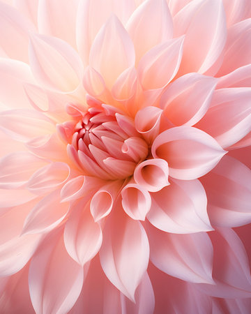 Beautiful pink dahlia flower macro close up. Nature backgroundの素材
