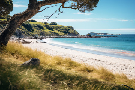 Beach on the island of St John in Cornwall, UKの素材