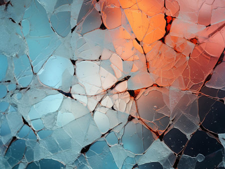 Broken glass texture. Abstract background for design. Colorful patterns.の素材