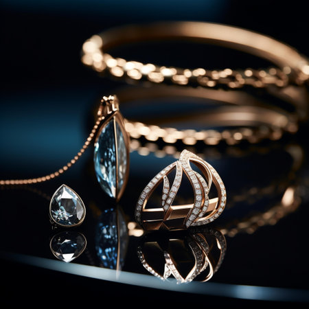 Jewelry on a black background. Jewelry on a black background.の素材