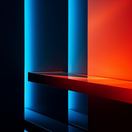 Abstract blue and red background, 3d rendering. Computer digital drawing.の素材
