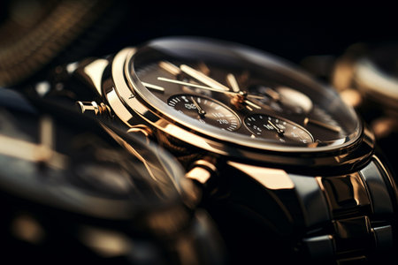 Wrist watch closeup. Luxury wrist watch. Wrist watch close up.の素材