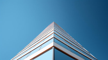 Modern office building on a clear day. Fragment of the.の素材