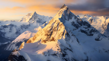 Mountain landscape at sunset. Jungfraujoch, Switzerlandの素材