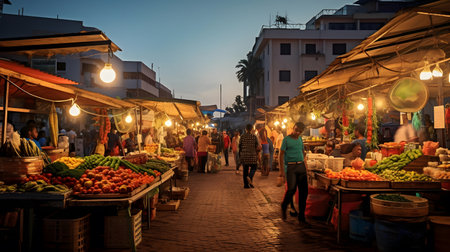 Fruit and vegetable market in the city of Cartagena, Colombiaの素材