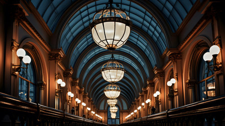 Interior of the Galleria Umberto I in Milan, Italyの素材