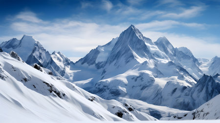 Panoramic view of the Caucasus Mountains. Georgia, region of Gudauri.の素材