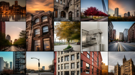 A collage of photos of New York City, United States of America.の素材