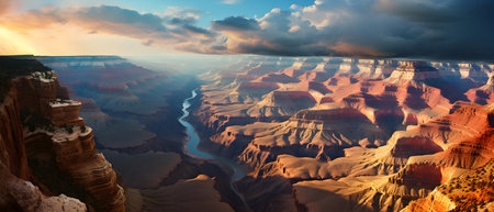 Sunset over the Grand Canyon National Park, Arizona, United Statesの素材