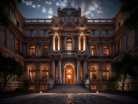 Illustration of the State House of Georgia in Atlanta, Georgia.の素材