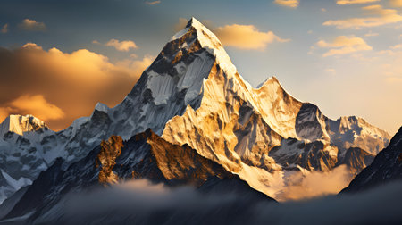 Beautiful panoramic view of Mount Everest in Himalayas, Nepalの素材