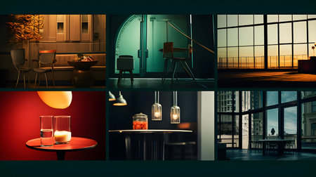 3d rendering of a set of interior design elements in loft styleの素材