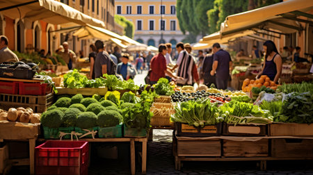 Local market in Rome, Italy.の素材