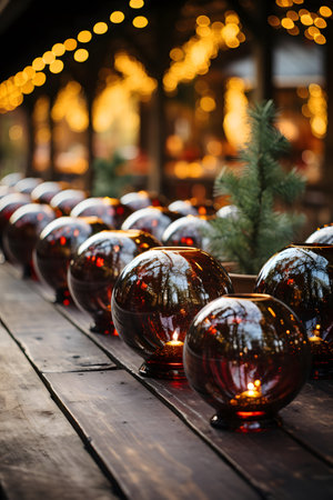 Christmas market in the old town of Tallinn, Estonia. Christmas decorations.の素材