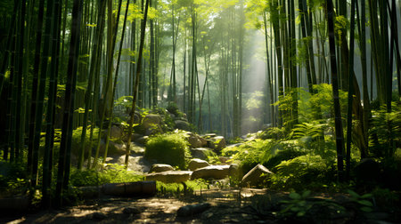 Beautiful bamboo forest at Arashiyama, Kyoto, Japanの素材
