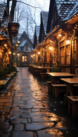 Christmas market in the old town of Gdansk, Poland.の素材