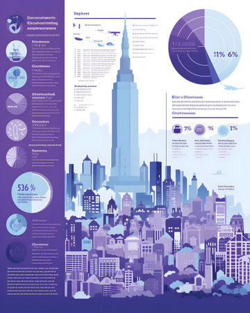 New York City info graphic design, vector illustration eps 10.の素材