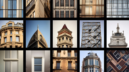 Collage of architecture in Gdansk, Poland, Europe.の素材