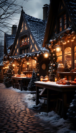 Christmas market in the old town of Gdansk, Poland.の素材