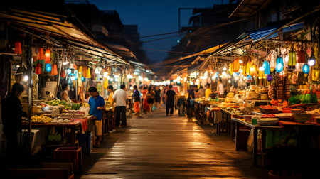 Night market in Bangkok, Thailandの素材