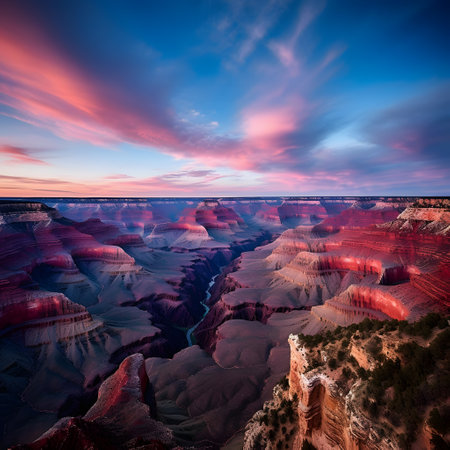 Colorful sunset over the Grand Canyon National Park, Arizona, USAの素材