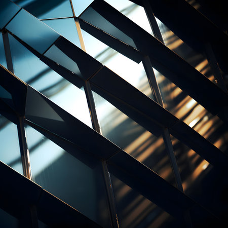 Detail of modern architecture. Glass facade of office building. Abstract background.の素材