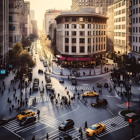 Manhattan street view, New York City, USAの素材