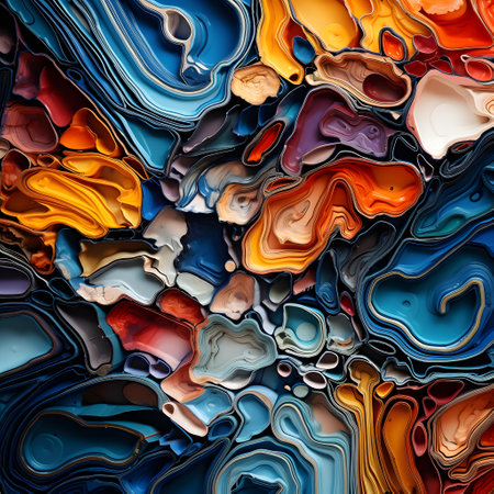 Abstract background. Multi-colored wavy stripes. Computer generated graphics.の素材