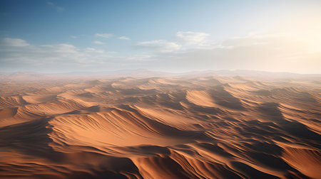 Beautiful sunset over sand dunes in the desert. 3d renderingの素材