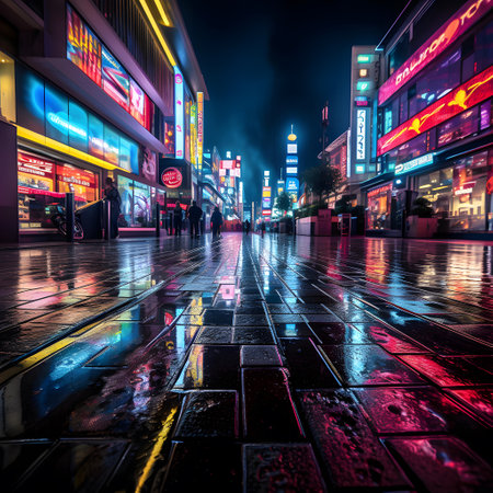 Shibuya Crossing at night. Tokyo is the capital and most populous city of Japan.の素材