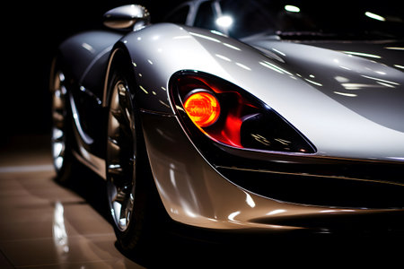 Luxury sport car on display at the Paris Motor Show.の素材