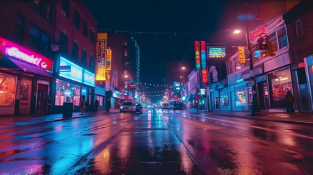 Night view of Chinatown in Chicago.の素材